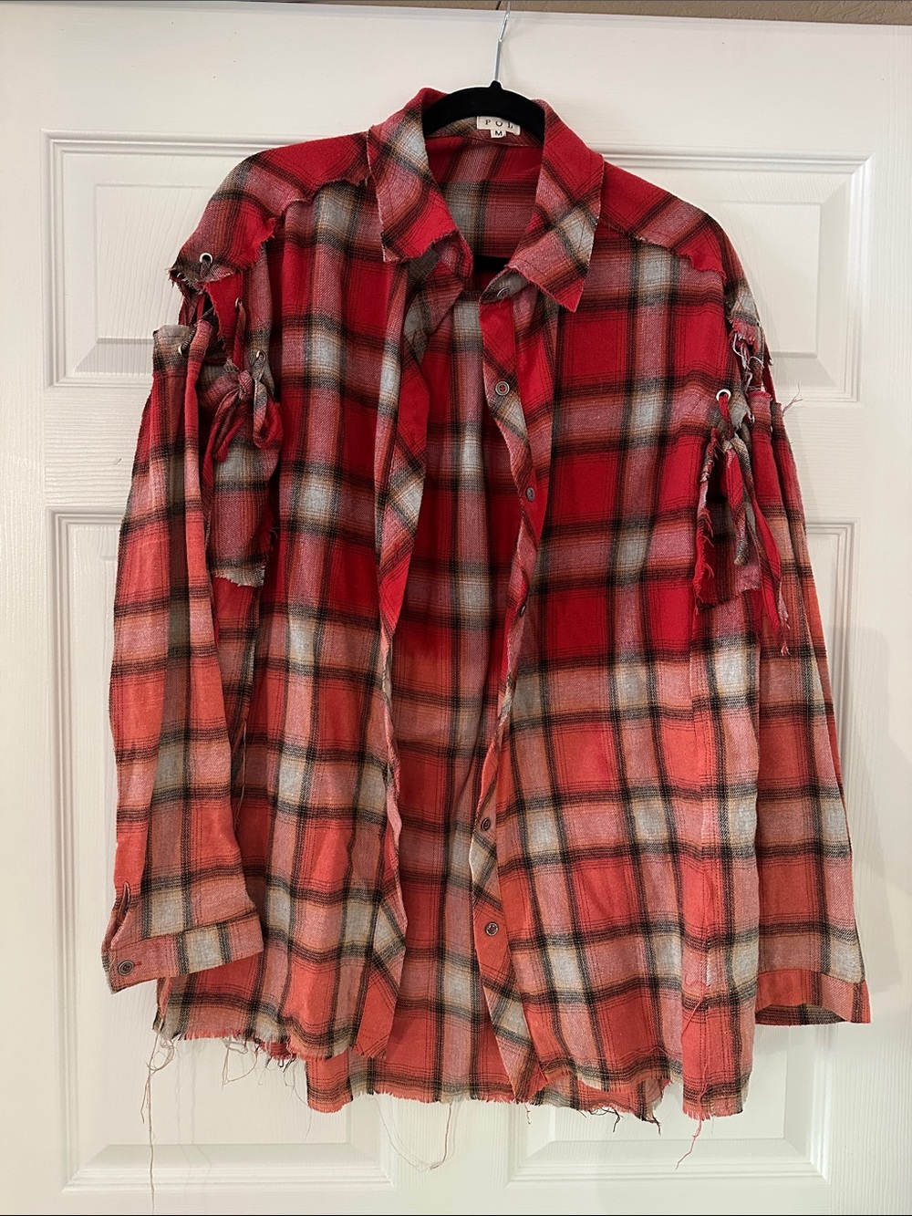 POL Red Plaid Button-Up Shirt
